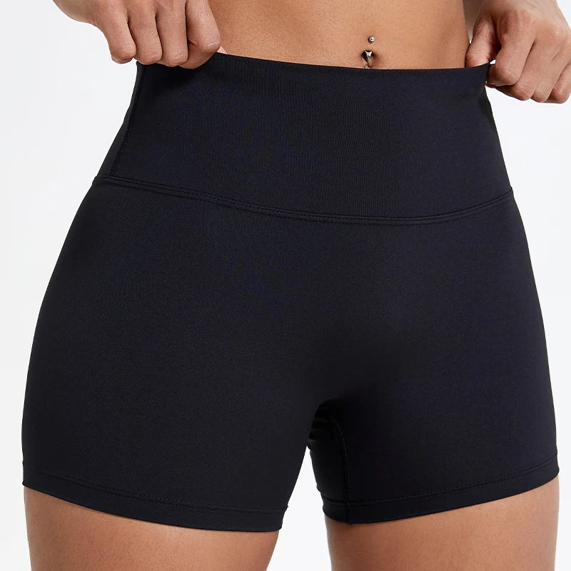 Women's High-Waist Slim Fit Gym Workout Shorts